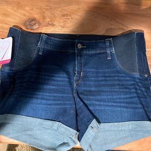 Isabel Maternity Jean Shorts Side Panel Size 14 NWT